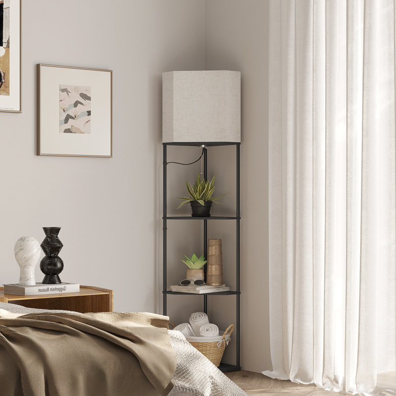Yiu 3 Tier Corner Shelf  LED Floor Lamp