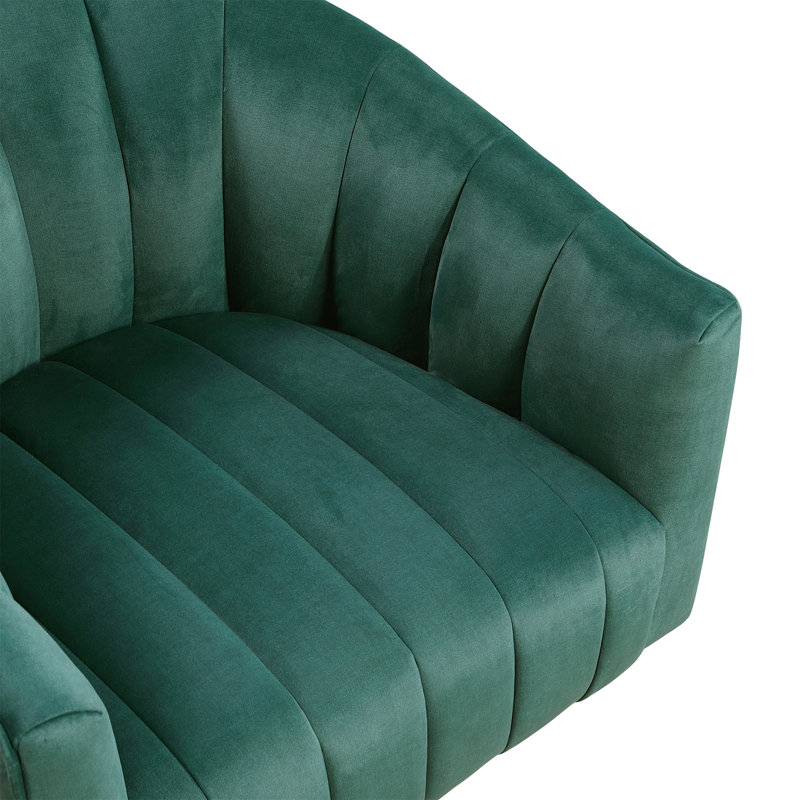 Fauteuil d'appoint moderne en velours, Vert foncé
