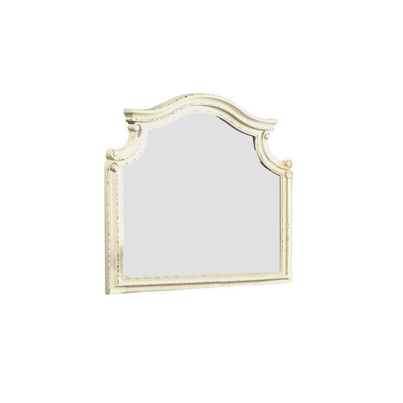 Miroir antique en bois beige pour chambre à coucher -, bois massif de style traditionnel, élégant