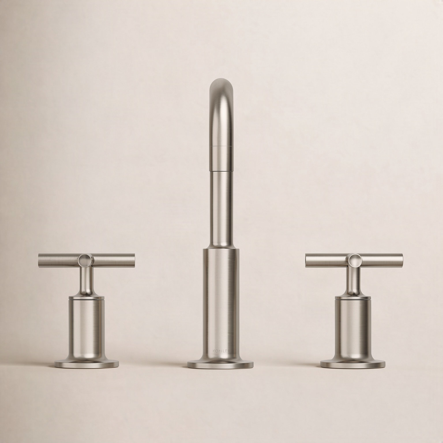 Kohler Purist Widespread Bathroom Faucet with Pop-Up Drain Assembly, 3-Hole High Arc Cross Handle Bathroom Sink Faucet, 1.2 gpm