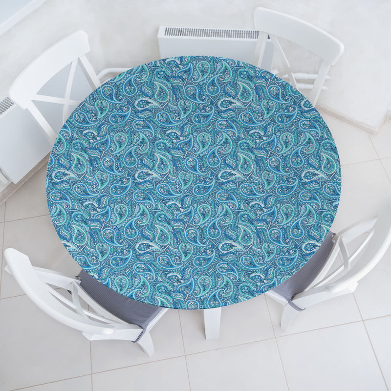 East Urban Home Fitted Round Tablecloth , 47.24" Round, Paisley  