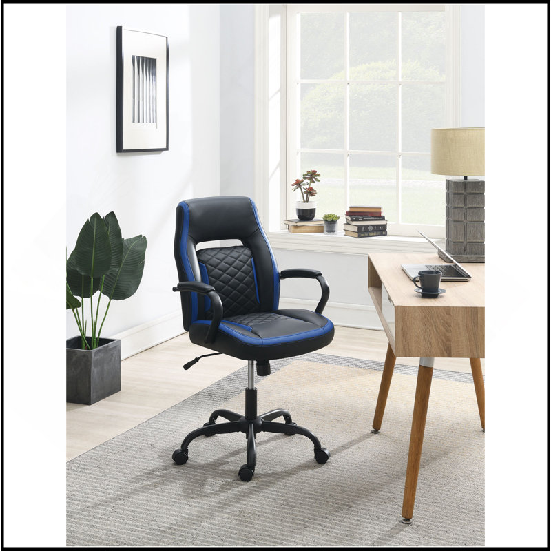Chaise de bureau ergonomique avec un attrait élégant pour un confort accru, Noir / Bleu