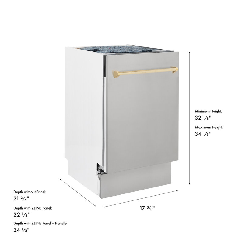 Autograph Edition 18" 51 dBA Built-In Button Control Dishwasher, Gold