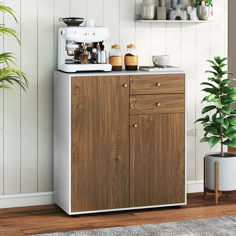 74cm Sideboard, Brown/White