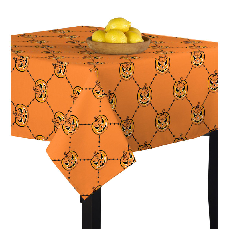 Ashvin Scary Jack O Lanterns Tablecloth, 90" x 90"
