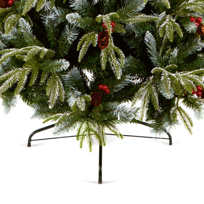 Artificial Frosted Effect Christmas Tree with Red Berries, 5.91ft H