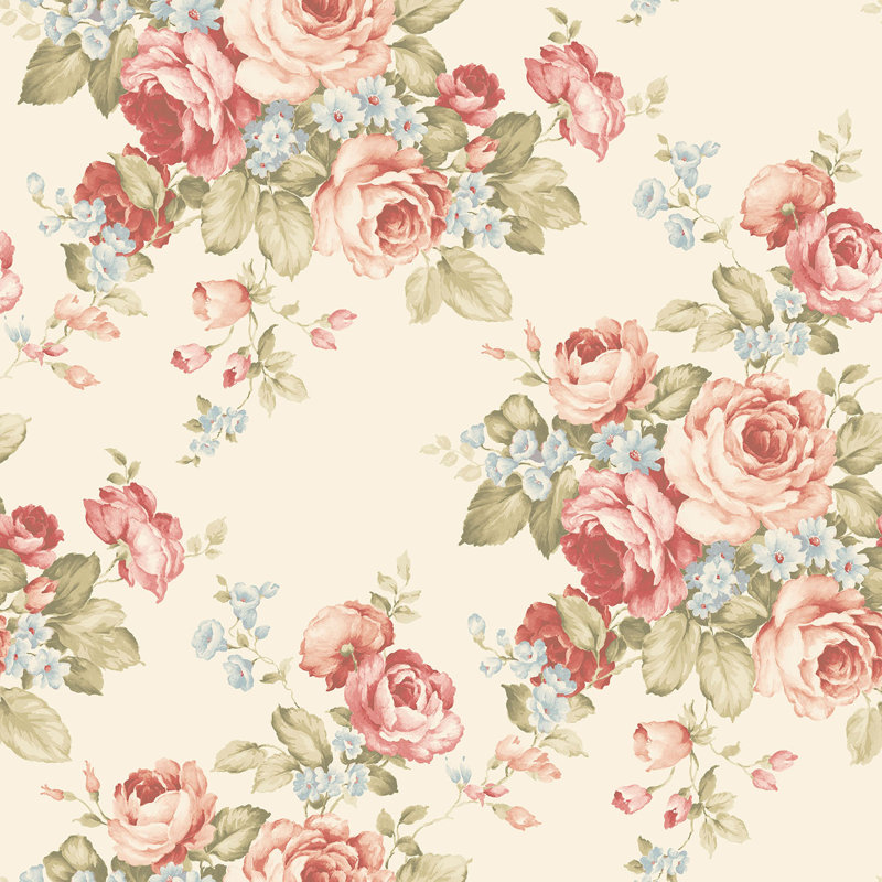 Garretson 10m x 52.8cm Satin Wallpaper Roll, Pink/Beige