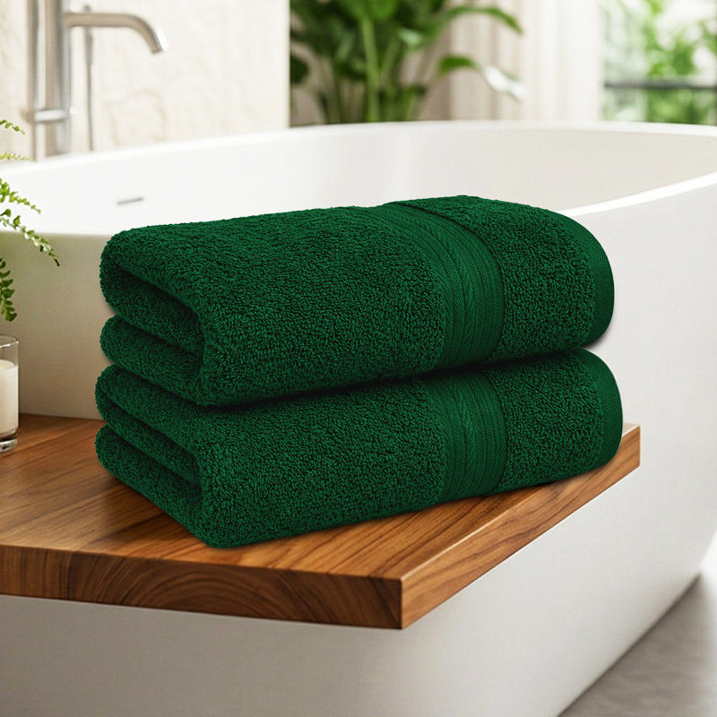 Essuie-mains 100% coton 600 g / m² absorbant à séchage rapide, Vert