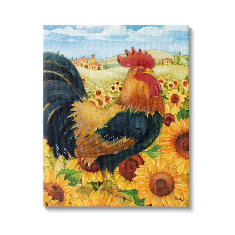 Stupell Industries, coq dans un champ de tournesols, estampe numérique de Paul Brent, H 30 po x l 24 po x P 1,5 po