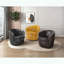 Fauteuil demi-tonneau pivotant en cuir à grain supérieur - bronze - sans assemblage-1714224947