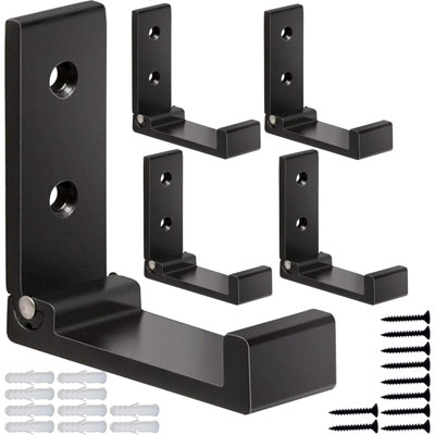 Crochets de pliage pliables, crochets muraux 5 pièces pour suspendre les crochets à serviettes de quincaillerie Support d'écouteurs en alliage d'aluminium robuste antirouille fixé au mur avec vis pour sacs