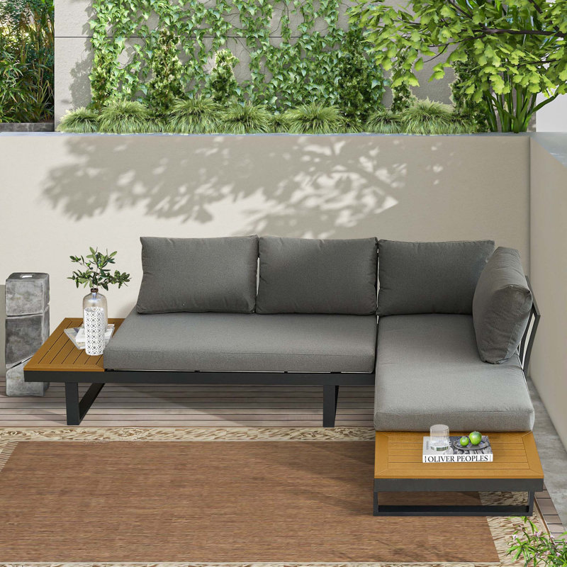 Canapé modulaire d'extérieur avec coussins Danaira