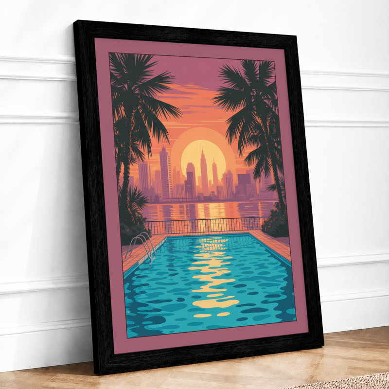 Sunset Paradise Tropical - Print, Black, A3 - 42.0 x 29.7 cm