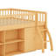 Lit mezzanine double avec tête de lit et lumières DEL, cadre de lit mezzanine en bois avec tablettes de rangement-190822204-190822206