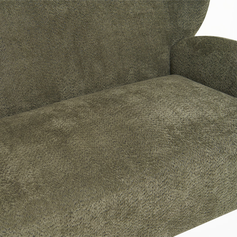 Canapé moderne, 57.68" W, Tissu vert olive