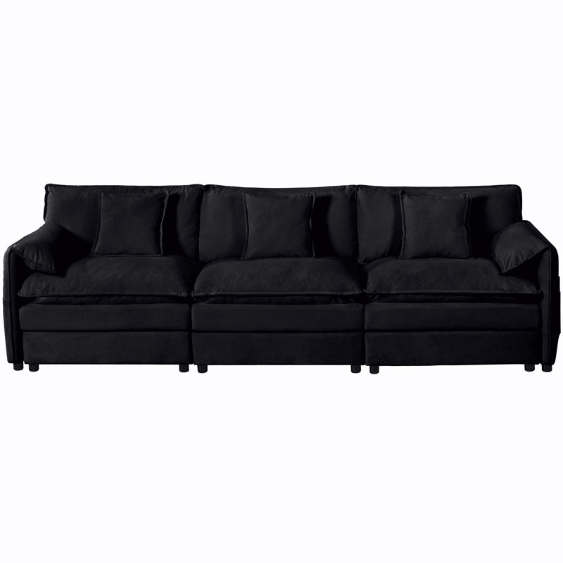 Canapé modulaire surdimensionné à assise profonde, canapé en nuage de chenille moderne, grand canapé modulaire 3 places avec 3 coussins pour le salon, la chambre et le bureau, combinaison de bricolage