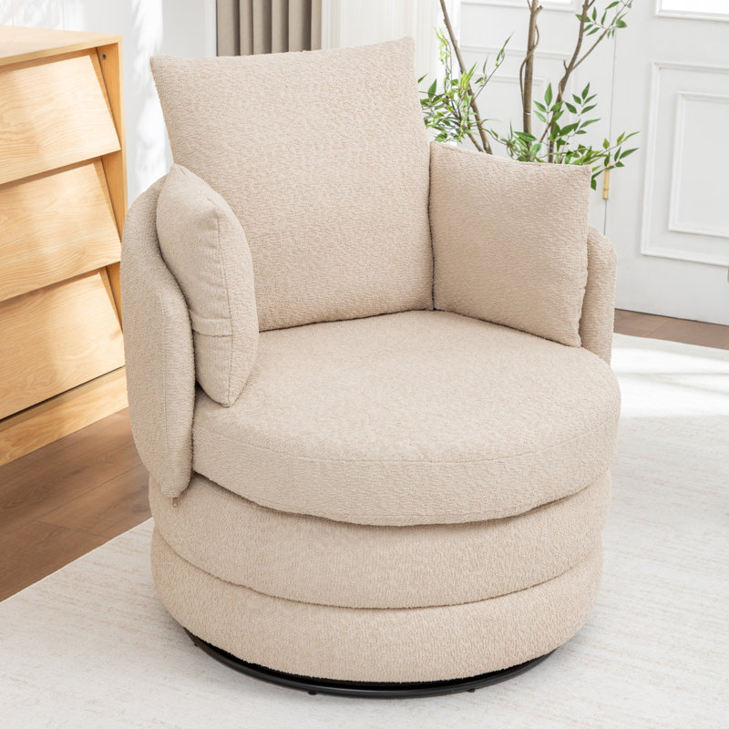 Chaise pivotante Ashyiah, Beige chaud
