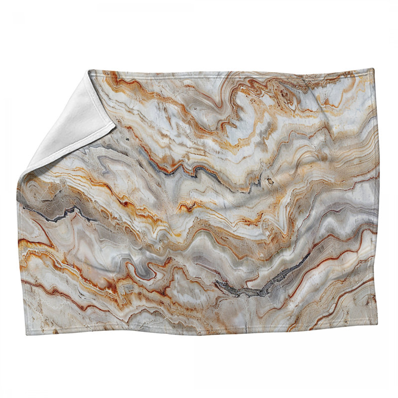 Marble Mineral Machine Printed Throw Blanket, 50" W x 60" L