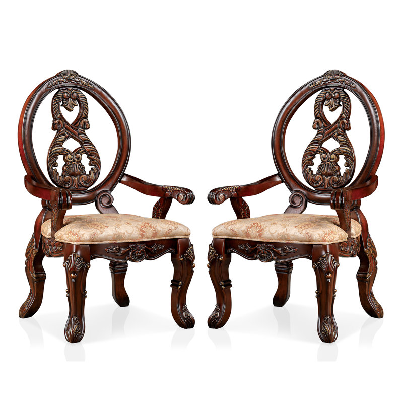 Ensemble de 2 fauteuils en bois rembourrés Ankush
