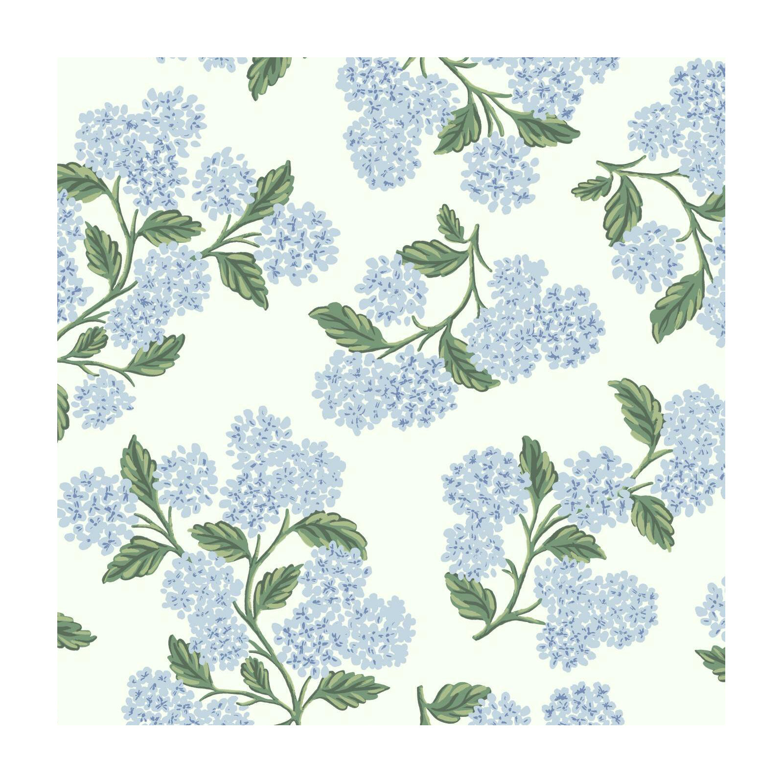 Hydrangea 27' x 27" Wallpaper, Blue/White