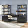 Jorah 3-Piece Transitional Writing Desk With 2 Wide Bookcases
