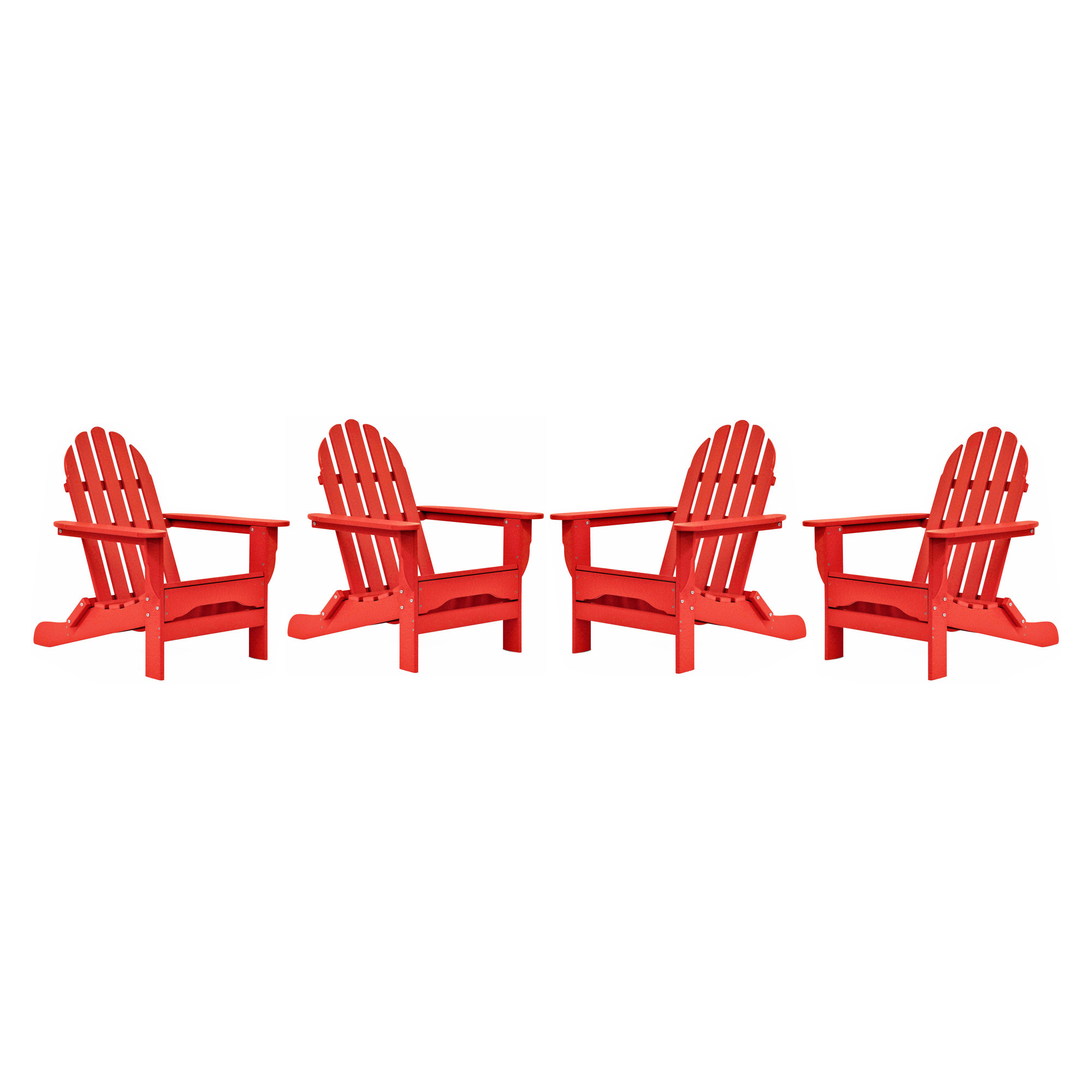 Brunt Outdoor Adirondack Set, Bright Red