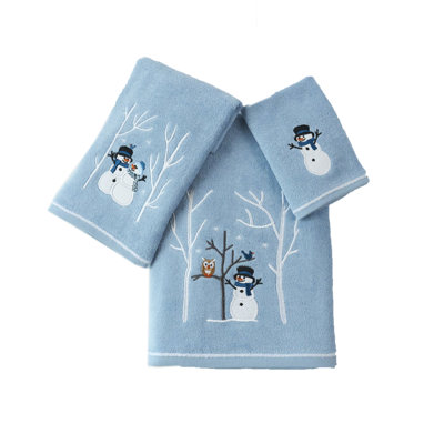 Ensemble de 3 serviettes de Noël modernes de qualité supérieure en coton 100% brodé pour salle de bain Jay Allen