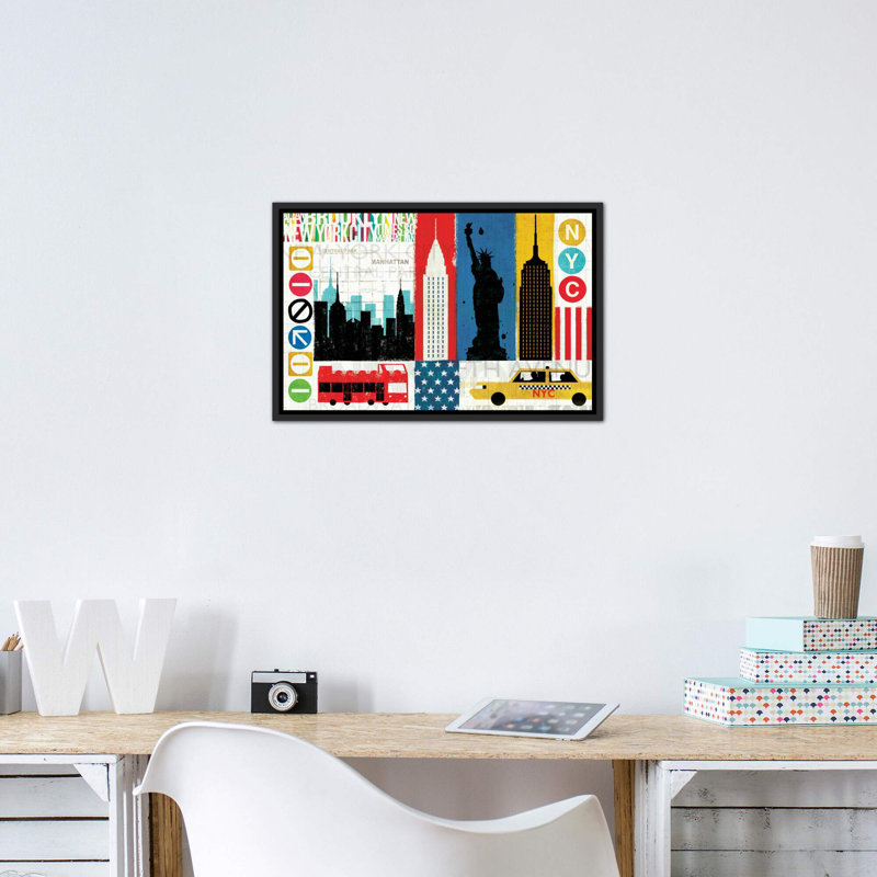 «New York City Experience» par Michael Mullan - impression d'art graphique, H 18 po x l 26 po x P 1,5 po, Pas de tapis