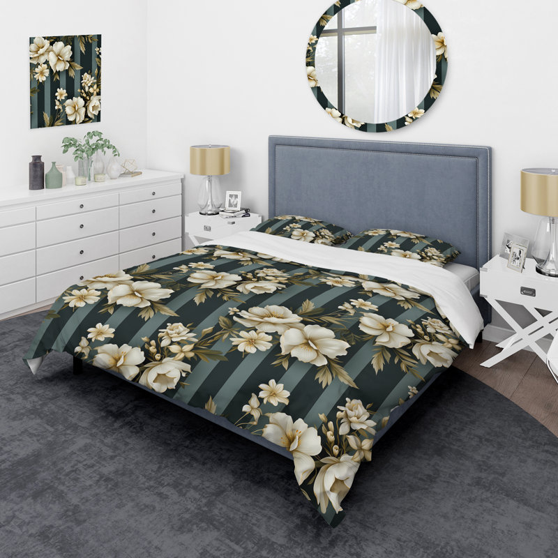 Ensemble de housse de couette Classic Elegant, Housse de couette pour grand lit et 2 taies décor