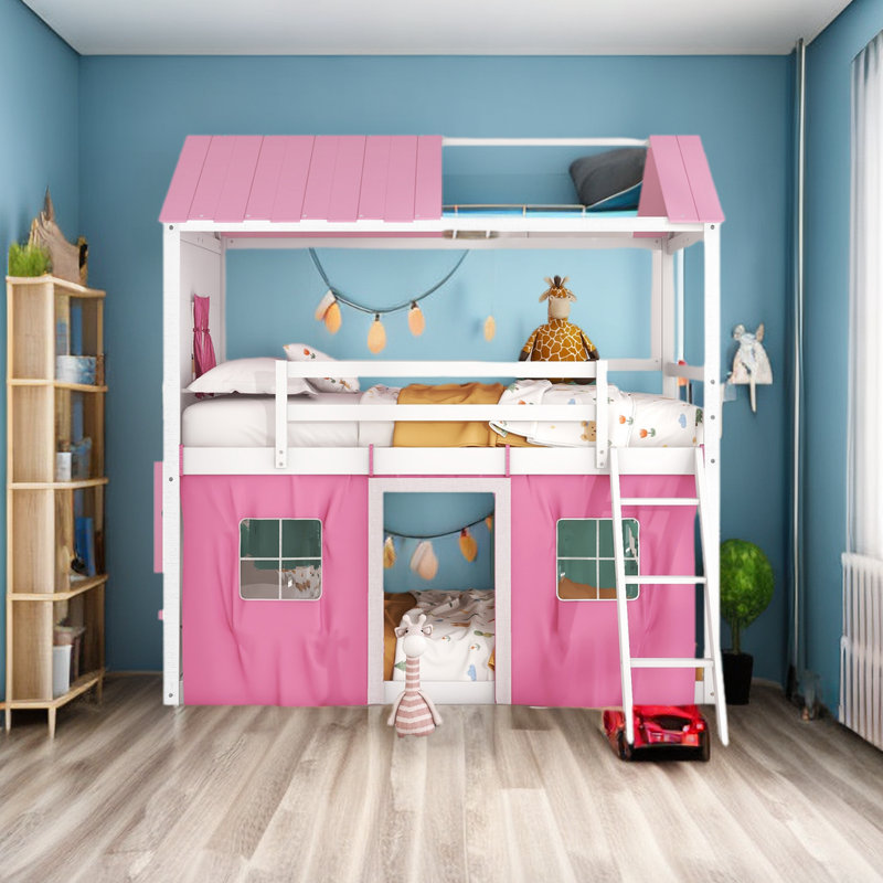 Alize Kids Bunk Bed, Full, Pink