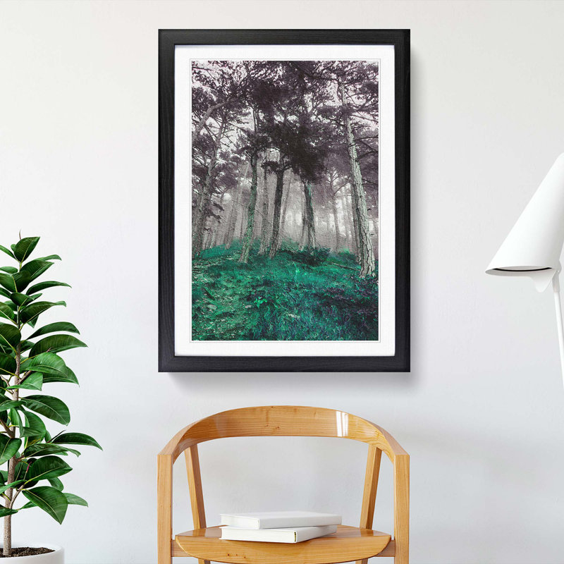 Forest in Russia - Picture Frame Painting Print, 36cm H x 27cm W x 2cm D, Black Framed