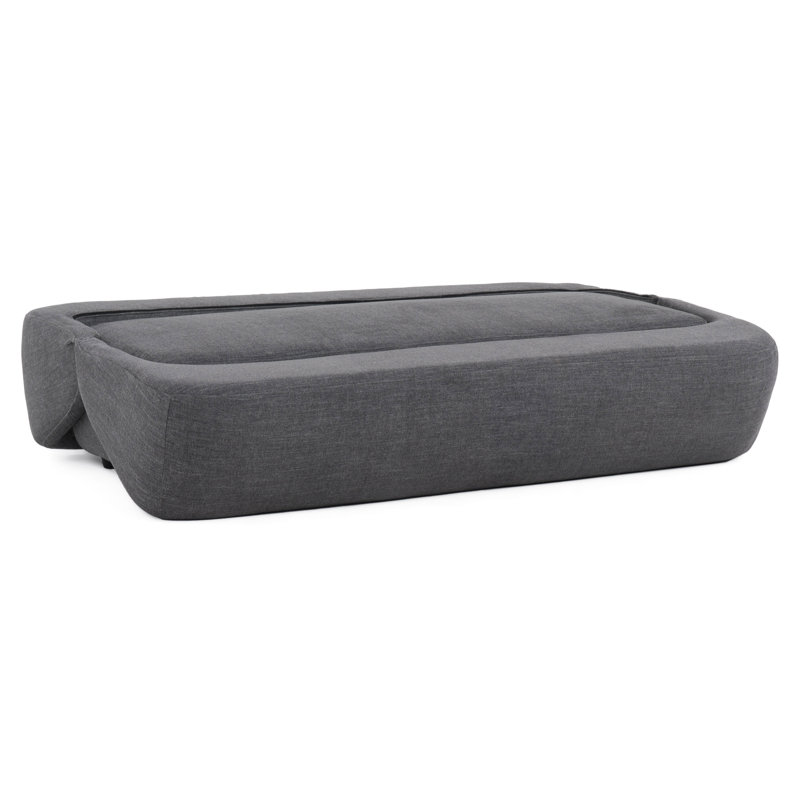 Kamayia 75'' Recessed Arm Sofa Bed, Dark Gray