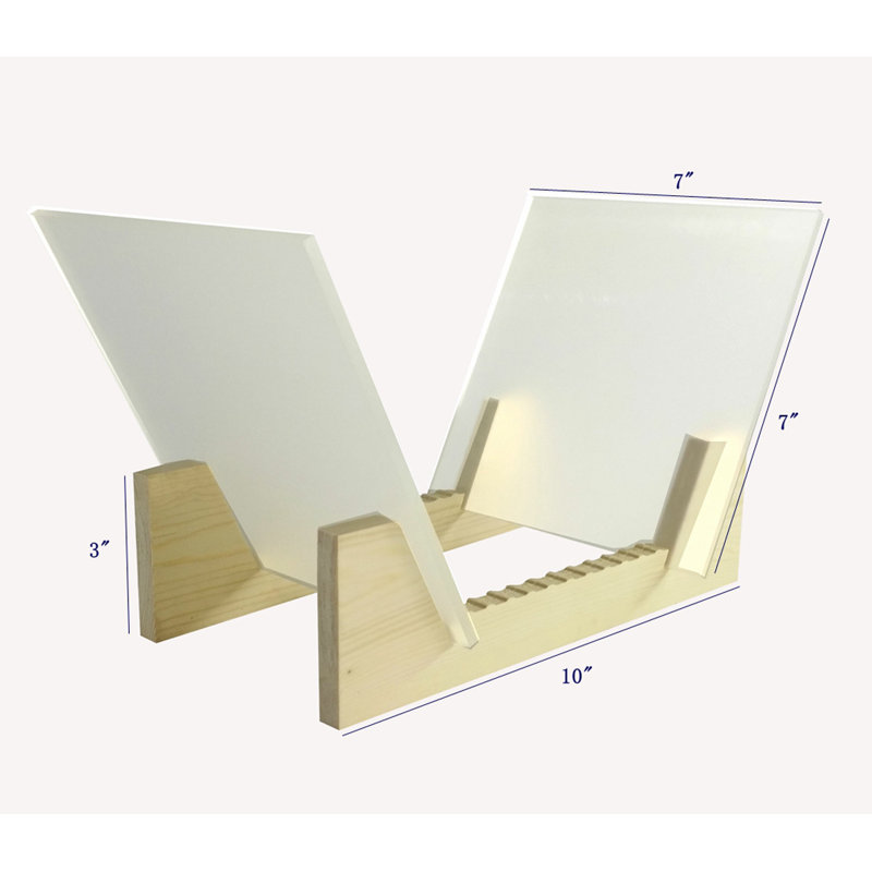 Vinyl Record Storage Album Display Holder LP Organizer Tabletop LP Stand Pine Base, White
