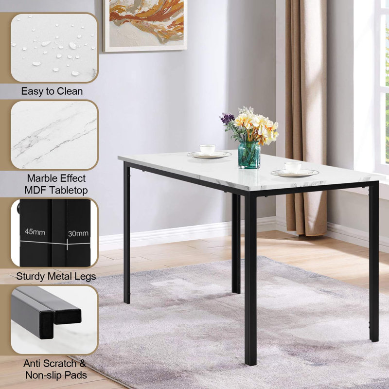 4 - Person Dining Set, White, Black