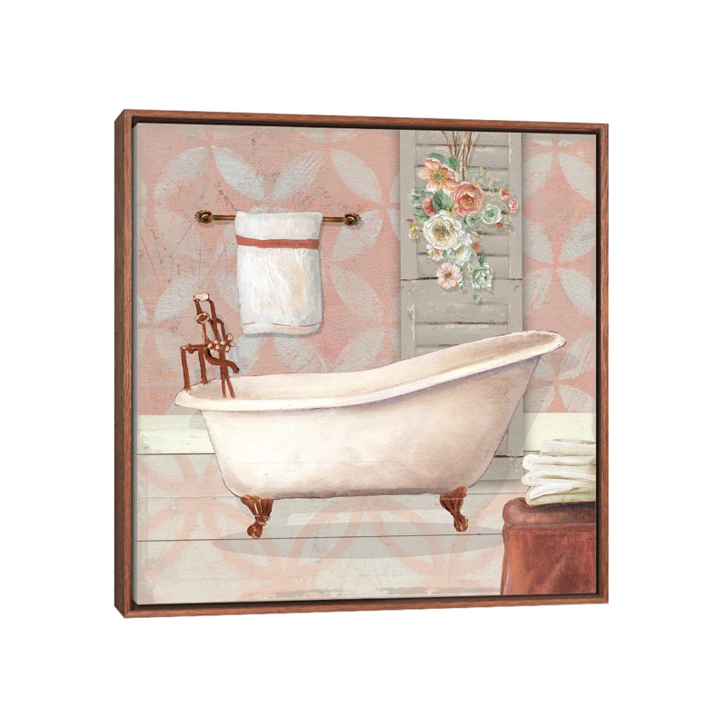 «Blush Bath I» par Carol Robinson - reproduction imprimée, H 18 po x l 18 po x 1,5 po, Pas de tapis