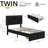 Set Of 2 Twin Size Storage Beds With Adjustable Upholstered Nailhead Trim Headboards And Storage Drawers, Wood Platform Bed Frames-183864875