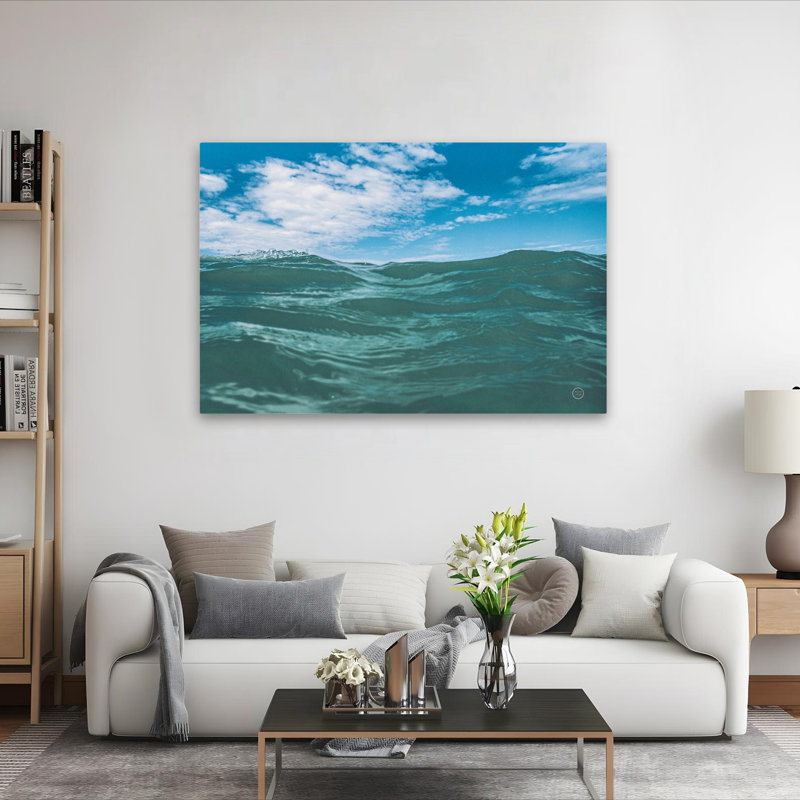 Dominicain Océan II - Nuage bleu / blanc / turquoise, H 60 po x l 40 po