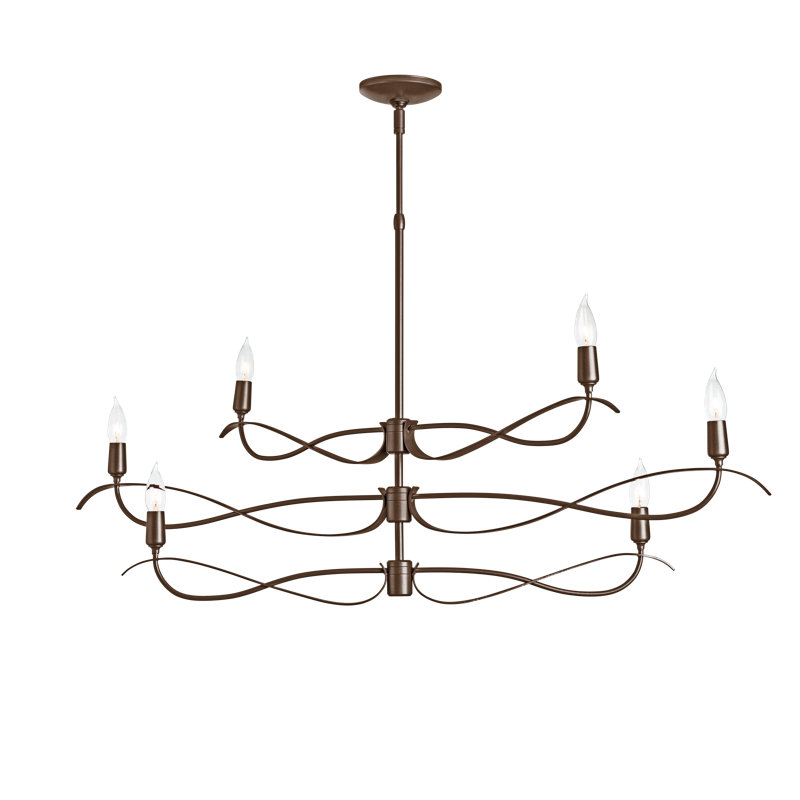 Willow 6 - Light Candle Style Classic Chandelier, Bronze, Small