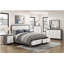 Ensemble de meubles de chambre à coucher ivoire et gris pour table de chevet 2 pièces