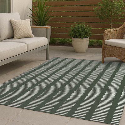 Fencing Rows Non-Slip Outdoor Rug