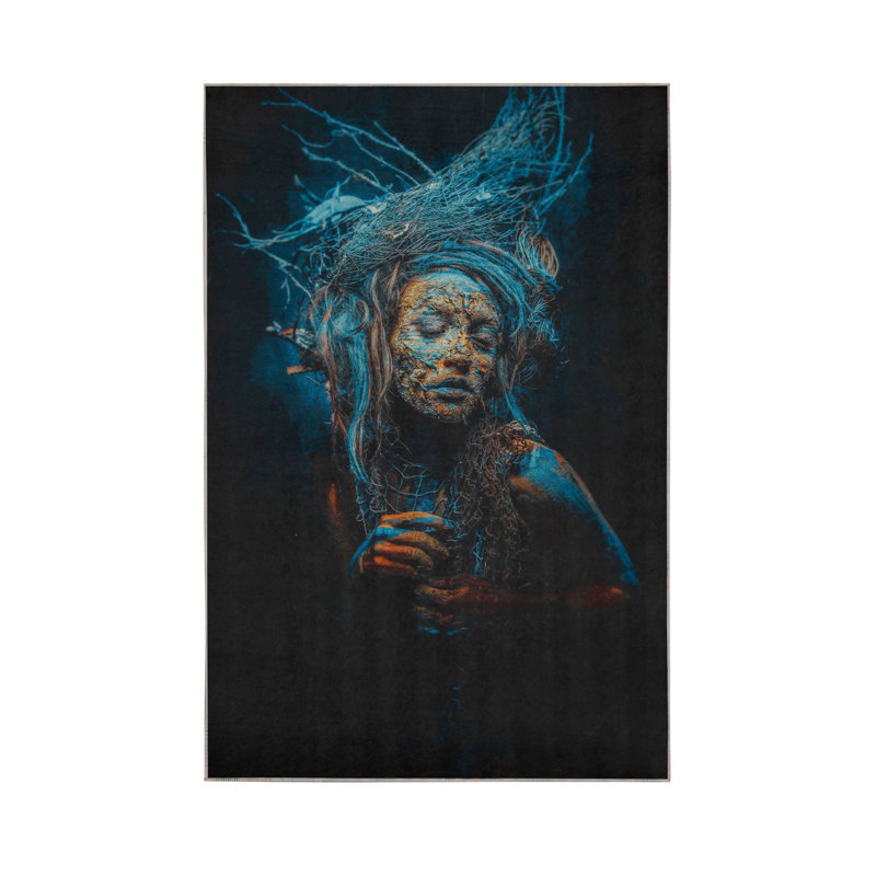 Premium Hall Carpet, 3.3 x 6.6 Feet, 100% Polyester, 0.3 in Pile Height | Antibacterial, Non-Slip Underside, Machine Washable | Elegant 3D Digital Print Design, Perfect for Entryways & Living Rooms