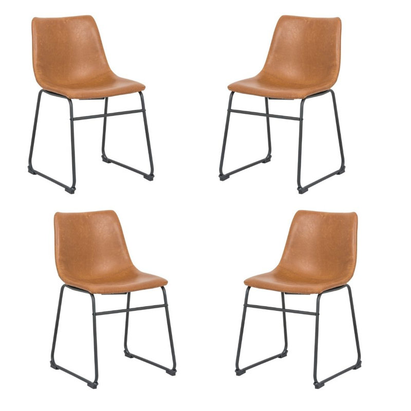Chaise rembourrée Girardi, Brun clair