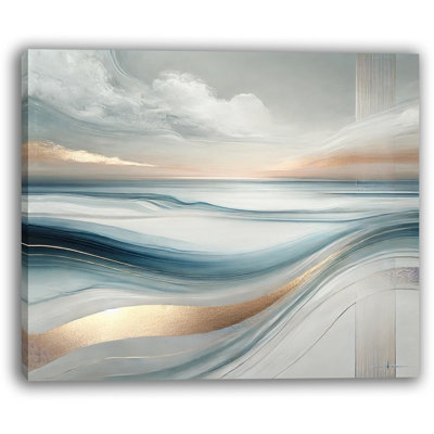 Horizon Serenity - art abstrait sur toile tendue paysage marin
