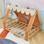 Wood House-Shaped Bed With Tent And Light-969999189-969999191