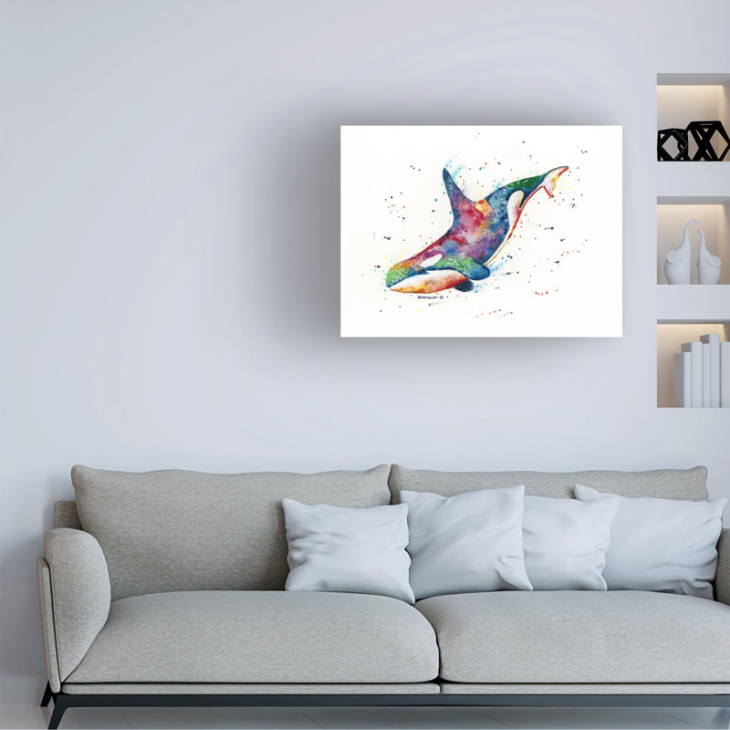 «Dave Bartholet Rainbow Orca», art sur toile, H 14 po x l 19 po