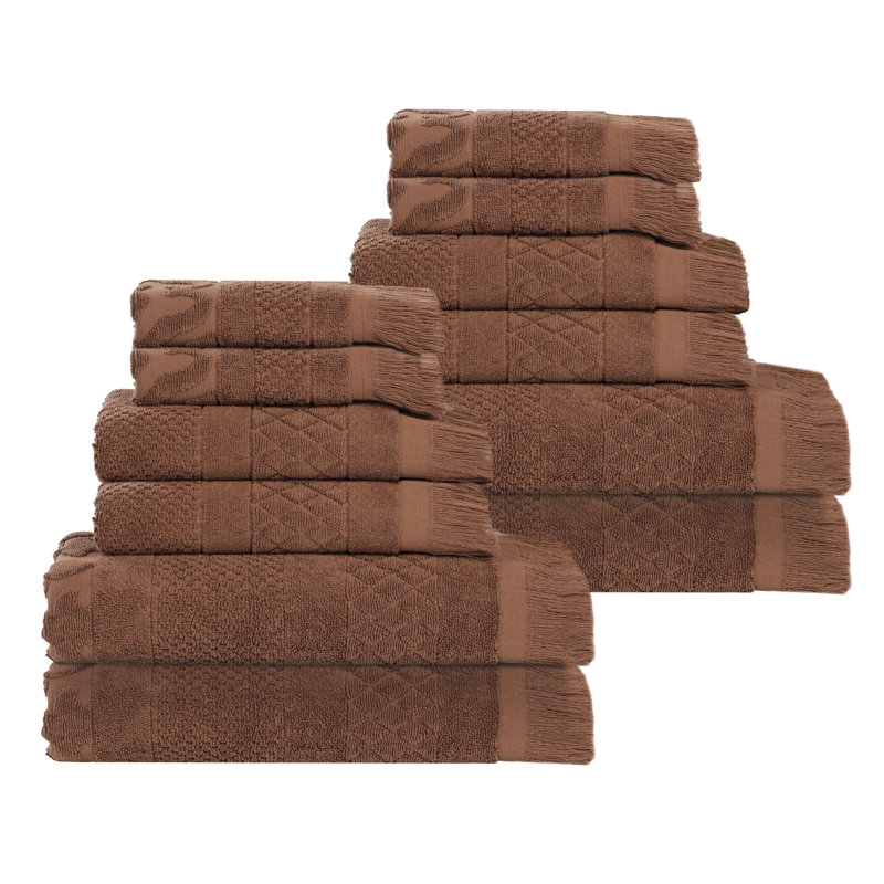 Serviette de bain Rolla, Chocolat, Essuie-mains - paquet de 6