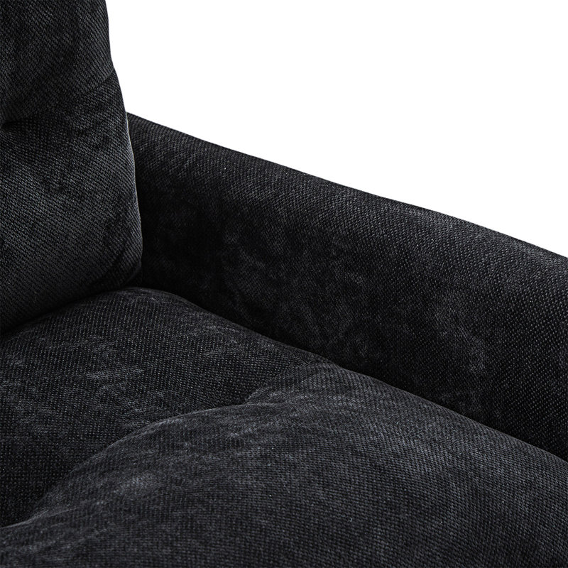Fauteuil demi-tonneau pivotant, Noir
