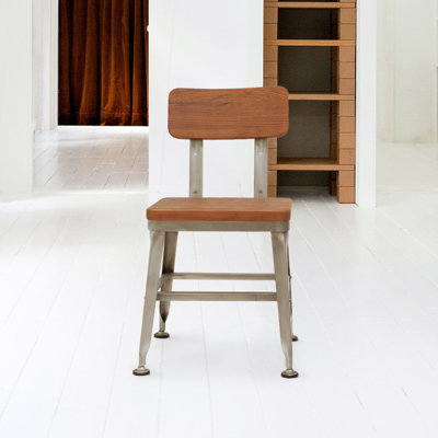 Chaise d'appoint en métal à dossier King Louis en métal galvanisé