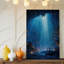 Toile, "Vast Mystical Cave Landscape Illumined Ethereal Blue Light", art mural en cascade d'en haut-1438532297