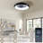 18.5'' Ceiling Fan With Light, Upgraded Low Profile Fan, Flush Mount Ceiling Fan, 6 Speeds, Dimmable LED, App & Remote Control, Quiet DC Motor, For Bedroom, Living Room,Black-1982518747